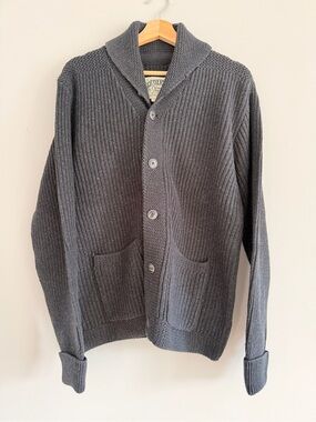 Grayers Dark Gray Shawl Collar Button Cardigan